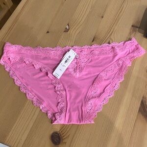 Victoria's Secret Vibrant Pink Lace Trim Panties